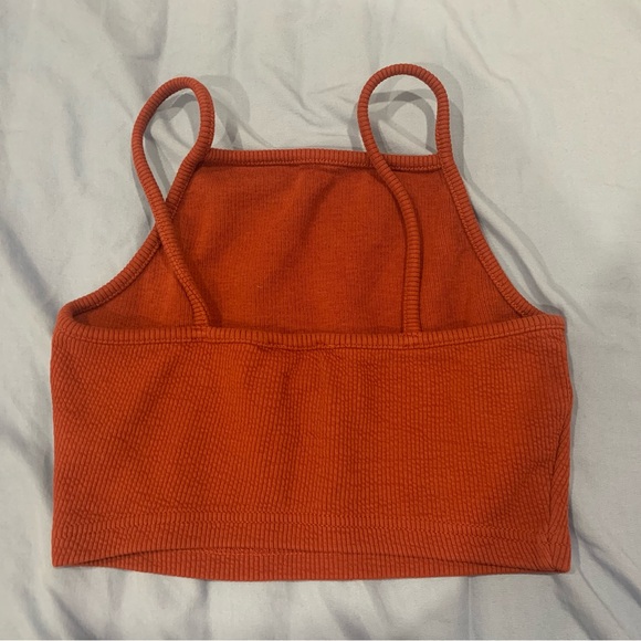 Topshop Terracotta Ribbed Knit Cropped Cami - Picture 2 of 8